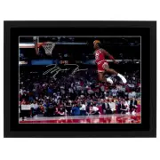 MICHAEL JORDAN DUNK BULLS SIGNED FRAMED POSTER CURRY KOBE BASKETBALL MEMORABILIA