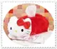 ♥小花花日本精品♥ Hello Kitty 造型 絨毛 趴姿 面紙套 抽取式面紙收納套 紅色 蝴蝶結 56945201