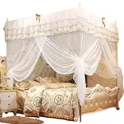 Cechoayuu Mosquito Net Canopy Curtain Elegant 4 Corner Hanging Insect Repellent Canopy Post Bed Curtain Canopy Netting Mosquito Net Bedding (120 x 200 x Canopy)