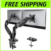 Full Motion Dual Monitor Mount - VESA C-Clamp & Grommet for 13-32 Inch Monitors