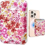 Shorogyt Compatible with Magsafe Wallet Magnetic Card Holder - Phone Wallets Cute Cartoon Pattern for Women Teen Girls Slim for iPhone 16/15/14/13/12 Series for Apple Mag RFID Magnet, Fit 3 Cards