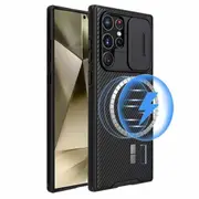 For Samsung Galaxy S25 Ultra Case [Support Magsafe Charger], CamShield Series Slim Stylish Protective Case with Slide Camera Cover (Black)