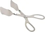 ULTECHNOVO 1PC Stainless Steel Salad Clip Food Serving Tong for Buffet and Cooking Silver Multi Functional Kitchen Tool Skid Design for Bread and Salad Serving