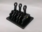 Steampunk light switch lever (triple), steel. Functional Industrial Age art