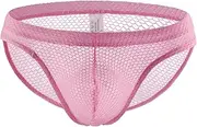 [Generic] Men's Underpant Mesh Sexy Triangle Solid Color Low Waist Translucent Breathable Bag Hip Underwear U Convex G-String