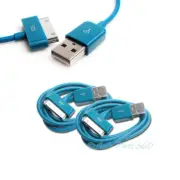 2 6FT USB SYNC DATA POWER CHARGER AQUA BLUE CABLE IPHONE IPOD TOUCH CLASSIC IPAD
