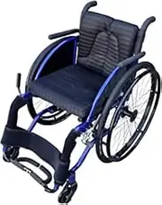 AIR HAWK Leisure Manual Wheelchair - NDIS Approved Folding Chair for Operated and Special Persons - Portable Lightweight Chair with Manual Handle Brakes | ActiveWheels | Blue