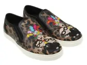 Dolce&Gabbana women's animal print slip-on sneakers shoes with multicolor design