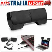 USB Power Clip-On Computer Stereo Sound Bar Speaker 3.5mm for Desktop Laptop PC