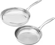 AmazonBasics 2-Piece Stainless Steel Fry Pan Set, 25.4 cm and 20.3 cm