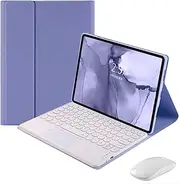 Jarttarn Touchpad Keyboard Case for Redmi Pad SE 11.0 Inch Tablet, Invisible Pen Slot,Keyboard Case Cover with Cute Round Key Detachable TouchPad Keyboard & Mouse (Purple)