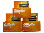 Genuine Gillette Fusion5 Razor Blade 12 Cartridges Refill Men (3 Packs of 4)
