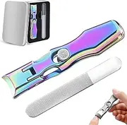 German Nail Clippers for Men, 2025 Upgraded Ultra Sharp Stainless Steel Nail Clippers for Thick Nails, The Luxurious Ultra Sharp Nail Clippers Set with Nail File for Seniors Men Women (Color)