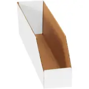 Open Top Bin Boxes, 3" X 18" X 4 1/2", White, 25/Bundle