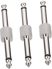 Generic 2sets Audio Connector Guitar Pedal Tuner Pedal Board Connectors Patch Cord Pedals Guitar Cable Patch Cable Car Adapter Guitar Supplies Nickel-Plated Copper Silver 3pcs*2