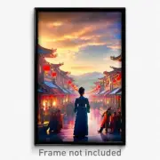 Pixel Art Poster - Gorgeous Canton (8 Bit Psychedelic Trippy Video Game Print)