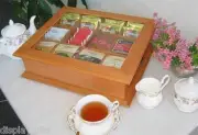 Tea Bag Organizer Chest Storage Box 9 Compartments For Assorted Varieties