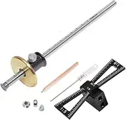 YOSELIN Dovetail Jig Wheel Marking Gauge Tool Set, 1 Bearing Wheel Cutter for Soft Wood, 1 Locked Wheel Cutter for Hardwood,1 Screwdriver,1 Woodworking Pencil,Inch & MM Scale Imperial Ruler(Grey)