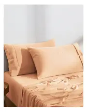 [Dreamaker] Superfine Washed Microfibre Standard Pillowcase Twin Pack in Peach