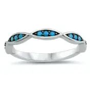 Ring Genuine Sterling Silver 925 Turquoise Jewelry Gift Face Height 3 mm Size 10