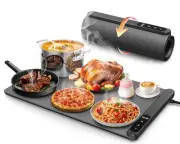 Upgrade-Electric Warming Tray, Food Warming Mat with 6 Level Temperature Sett...