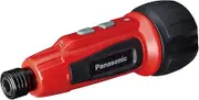 Panasonic EZ7412S-R USB Charging Mini Screwdriver EZ7412 (3.7V) Mini Qu Internal Battery, 850 mAh, Main Unit, USB Charging Cable, Bit Set of 5, Red