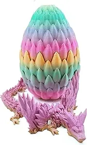 3D Dragon Egg - Fantasy Decorative Collectible, Realistic Fantasy Sculpture | Mythical Creature Sculpture, Unique Dragon Nest Display, Articulated Crystal in Egg for Boys Kids