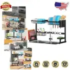 Adjustable Stainless Steel Over Sink Dish Drying Rack - 2 Tier Organization