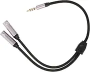 EXQUIMEUBLE Portable Dual Headphone Adapter Splitter Cable Mic Audio Adapter for Smartphones Tablets and Laptops Durable Dual Female Jack Audio Splitter for Sharing Music