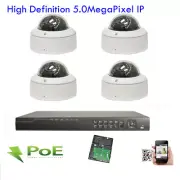 New 4Ch H.265 NVR 1920P 5MP ON^&&& PoE IP IP66 Home Surveillance Security Camera