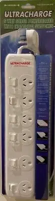 6 Way Outlet Power Strip Board Point Powerboard Surge Protector Socket Switch