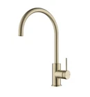 Swivel Mixer for Kitchen Laundry Sink I Brushed Gold Brass Gooseneck Spout Tap