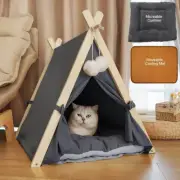 Pet Teepee, Large Pet Tent Washable Durable Canvas Teepee Dog Cat Bed Small to M