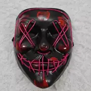 The Purge Halloween Scary Mask LED Light Up Battery Cosplay Rave Costume Party