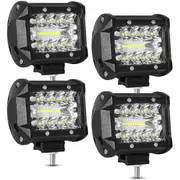 Flood Light Bar Reverse 4x 4inch 200W LED Work Lights 4WD 12V 24V