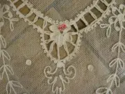 AUSTRIAN Full/Double BED COVERLET Tambour embroidered Net Lace ~ GOLDBLATT nwt's