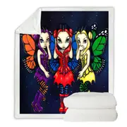 Three Wise Faeries No See Hear and Speak Throw Blanket
