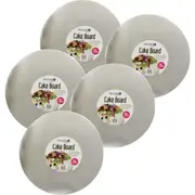 Ozoffer 29cm Cake Board Round Silver Tab Display Cupcake Pastry Cake Box Cardboard
