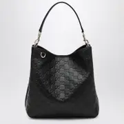 [GUCCI] GG Emblem medium black bucket bag One size Black