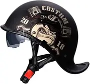New Retro Helmet Half Face Windshield Motorcycle Helmet HD Visors Capacete De Moto Helmet Men Women Scooter Casco Cycling Helmet