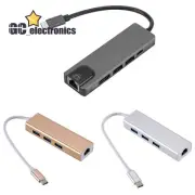 5 in 1 Type C to 4K HDMI USB 3.0 PD Charging Ethernet RJ45 Port Adapter A3GS