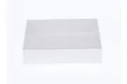 100 Pack of White Card Box - Clear Slide On Lid - 17 x 25 x 5cm - Large Beauty Product Gift Giving Hamper Tray Merch Fashion Cake Sweets Xmas