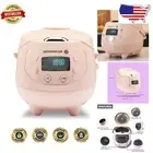 Digital Mini Rice Cooker & Steamer in Pink - Perfect Rice Every Time - 3.5 Cups