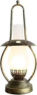 Classic Oil Lamp Kerosene Lamp Retro Wrought Iron Glass Oil Lamps Push Button Switch Hurricane Lamp E27 Camping Lamp Romantic Table Lamps Portable