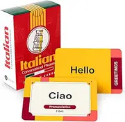 Italian Conversational Phrase Flash Cards - 75 Beginner Sayings for Travel, Memory, Quick Reference - Educational Language Learning Resource Tool - Fun Play - Kids, Students, Classroom, Homeschool