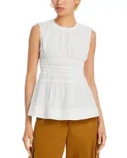 Proenza Schouler White Label Birdie Smocked Top