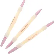 3pcs Dual Head Nail Art Pen Multifunctional Manicure Tools for Fine Polishing Cuticle Remover Nail Buffer Compact and Durable Design for Home Salon Use