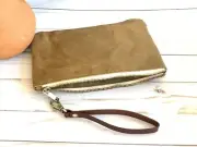 Waxed Canvas Pouch With Wristlets Heavy Duty Waxed Canvas Zipper Pouch Tool bag