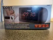 Coby Digital AM/FM Alarm Clock Radio 3.5mm Audio Line In Jack New In Box CRA55