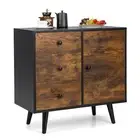 Storage Cabinet Sideboard Cupboard Hallway Table w/Drawers & Door Rustic Brown